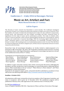 Music as Art, Artefact and Fact.