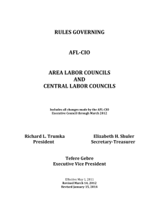 Rules Governing AFL-CIO Area Labor Councils and Central Labor