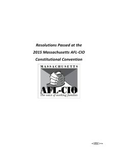 Resolutions Passed at the 2015 Massachusetts AFL