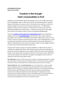 Freedom Is Not Enough: Haiti's Sustainability in Peril