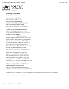 The Day Lady Died by Frank O'Hara : The Poetry Foundation