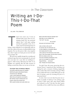 Writing an I-Do- This-I-Do-That Poem