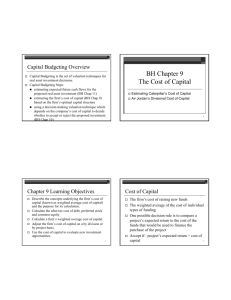 BH Chapter 9 The Cost of Capital