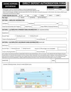 johns hopkins direct deposit authorization form