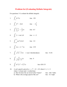 Problem Set (Evaluating Definite Integrals)