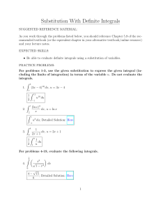 Substitution With Definite Integrals