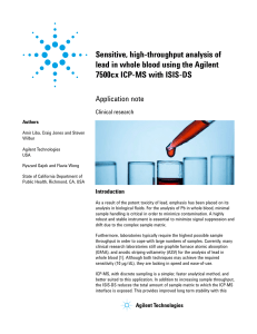 Sensitive, high-throughput analysis of lead in whole blood using the