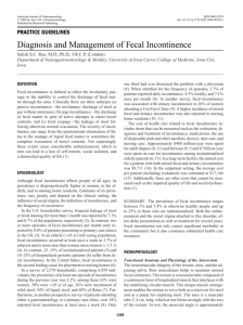 Diagnosis and Management of Fecal Incontinence