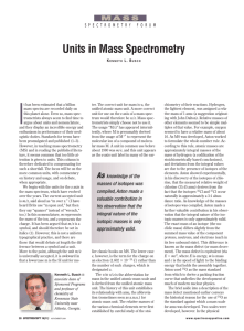 Units in Mass Spectrometry - Department of Chemistry, Michigan