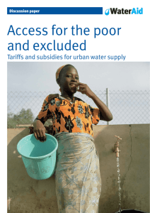 Access for the poor and excluded: Tariffs and subsidies