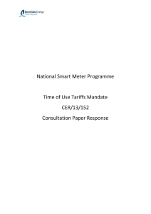 National Smart Meter Programme Time of Use Tariffs Mandate CER
