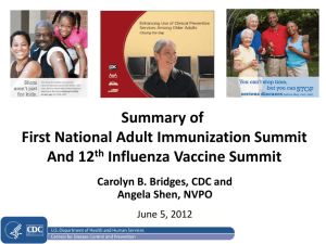 Summary of 1st National Adult Immunization Summit & 12th National