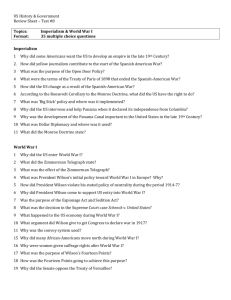 US History & Government Review Sheet – Test #8 Topics