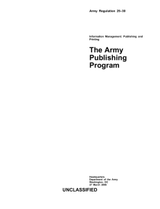 Army Regulation 25-30 The Army Publishing Program