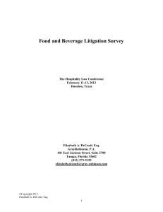 Food and Beverage Litigation Survey
