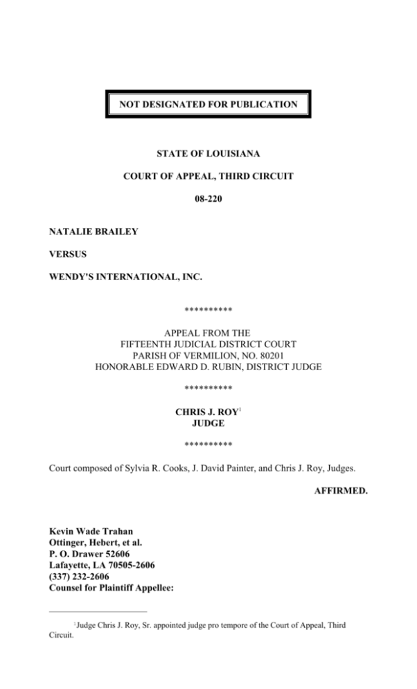 State Of Louisiana Court Of Appeal Third Circuit 08