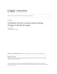 Ventilation rates for carassius auratus during changes in dissolved