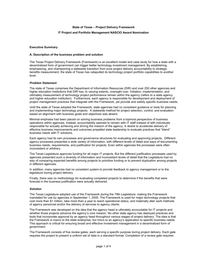 Project Delivery Framework