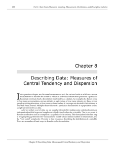 Chapter 8 Describing Data: Measures of Central Tendency