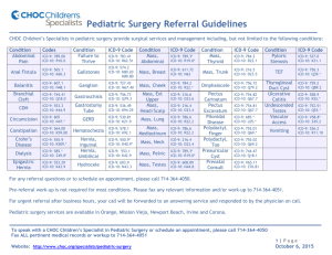 Pediatric Surgery Referral Guidelines