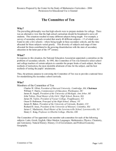 The Committee of Ten