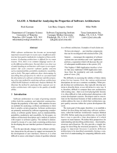 SAAM: A Method for Analyzing the Properties of Software Architectures