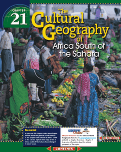 Chapter 21: The Cultural Geography of Africa South of the Sahara