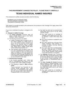texas individual named insured