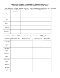 Laude's CH301 Worksheet 4: Advanced Lewis Structures (Sections