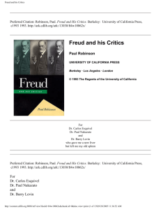 Freud and his Critics