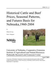 Table 1 - Feuz Cattle and Beef Market Analysis