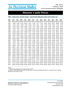 Historic Cattle Prices - Iowa State University Extension and Outreach