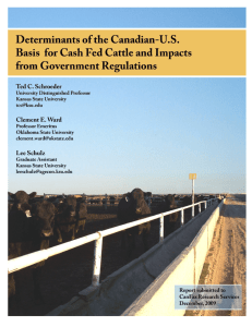 Determinants of the Canadian-U.S. Basis for Cash Fed Cattle and
