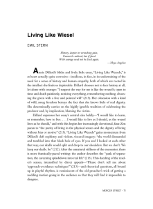 Living Like Wiesel - Expository Writing Program | New York University
