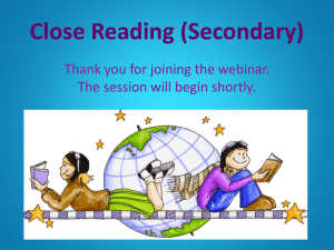 Close Reading (Secondary)