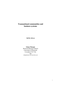 Transnational communities and business systems