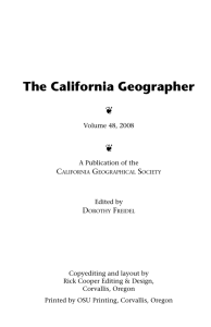 The California Geographer - University of Colorado Denver