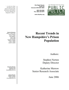 Recent Trends in New Hampshire's Prison Population