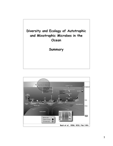 Diversity and Ecology of Autotrophic and Mixotrophic Microbes in