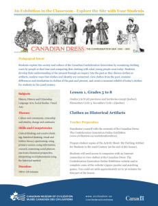 Lesson Plan: Clothes as Historical Artifacts Activity Sheet