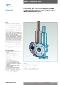 Crosby Style JCE Safety Relief Valves provide full overpressure