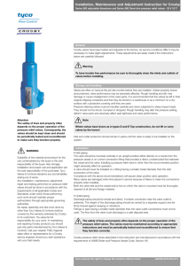 Installation, Maintenance and Adjustment Instruction for Crosby