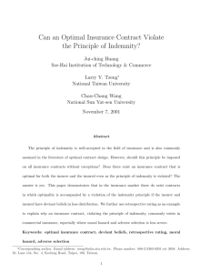 Can an Optimal Insurance Contract Violate the Principle of Indemnity?