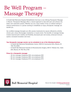 Be Well Program – Massage Therapy