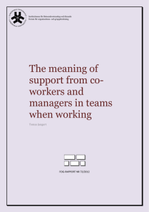 The meaning of support from co- workers and managers in