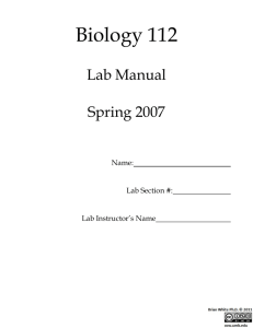 Biology 112 Lab Manual - UMass Boston OpenCourseWare
