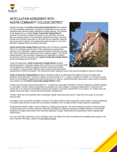 ARTICULATION AGREEMENT WITH AUSTIN COMMUNITY