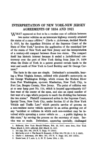 interpretation of new york-new jersey agreements of 1834 and 1921
