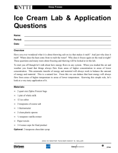Ice Cream Lab & Application Questions