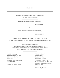 FSDEF Amicus Brief in United Seniors Association v. Social Security